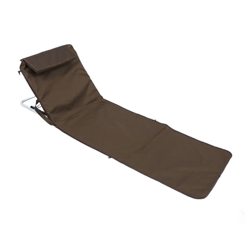 XIASABA Beach Lounge Chair Oxford Stoff Klappbare tragbare verstellbare 330 7 -lb -Ladung Liege Strandmatte für Pool Camping Marine Blau mit doppeltem Zweck Design Faltbar (Coffee) von XIASABA
