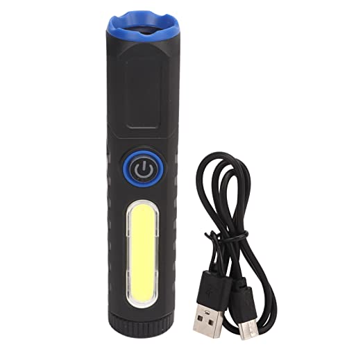 XIASABA Camping Taschenlampe mit 4 Modi Verstellbarer Magnetschwanz und Hände Colschleuchte und Clip in schwarzen und blauen Farben (Black Blue) von XIASABA