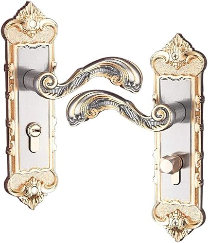 XIASABA European Retro Aluminum Alloy Lock Indoor Door Lock Solid Wood Door Room Door Mechanical Locks von XIASABA