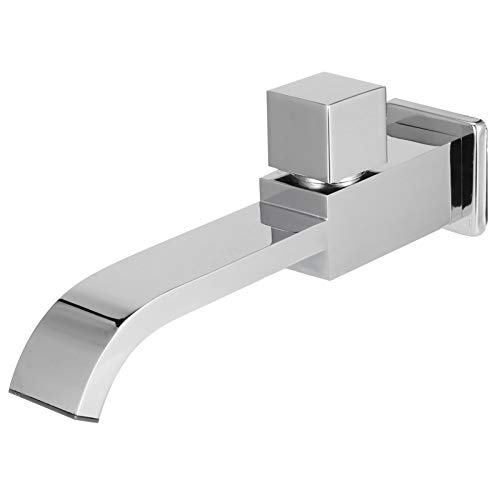 XIASABA G1/2 Wand im Wasserhahn Einer kaltes Wasserfall Waschbecken Wasserhahn modernes und einfaches Badezimmerzubehör in Chromfarbe Brandneue Messingmaterial Single Cold Openin (Chrom) von XIASABA