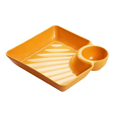 XIASABA -Knödelplatte Multifunktions -Saucenschale Dipingschüssel Dip -Serving -Platte Snack Schüssel Geschirr geteilte Partyschale mit Essigstich -Trennwand für den Hausgebrauch von XIASABA