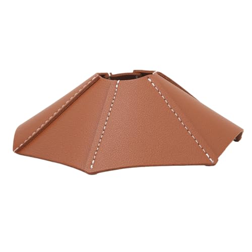 XIASABA Leder Brauner Schattenlampenabdeckung Patchwork Retro -Design -Beleuchtungszubehör ideal für Glühbirnenlampenverbesserung Raum Ambiente von XIASABA