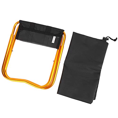 XIASABA MINI TROLLABLICHER Klapphocker Aluminiumlegierung Outdoor -Stuhl ideal für das Fischen Camping -Picknick in Silber M Größe erhältlich (Small 24 * 16.5 * 20cm) von XIASABA