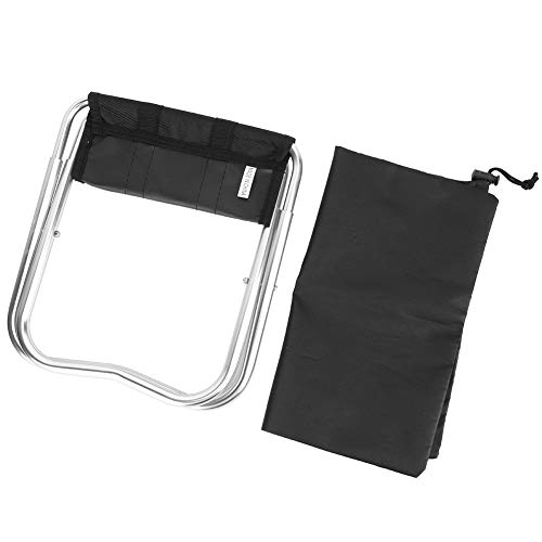 XIASABA MINI TROLLABLICHER Klapphocker Aluminiumlegierung Outdoor -Stuhl ideal für das Fischen Camping -Picknick in Silber M Größe erhältlich (Small 24 * 16.5 * 20cm) von XIASABA