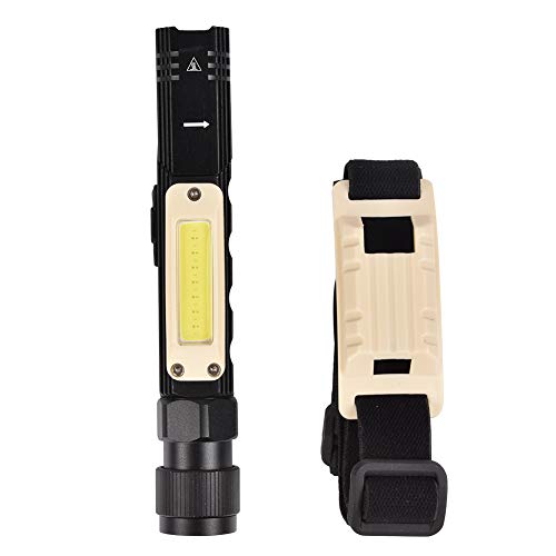 XIASABA Multi Function Strong Magnet Work Light Waterproof Usb Charging Led Flashlight Torch Ideal For Various Work Situations With Quality Aluminium Alloy Material Sturdy Durable (S Black and Red) von XIASABA