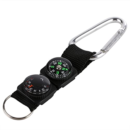 XIASABA Multifunktion wasserdichtes Mini Tragbares Thermometer -Kompass -Schlüsselring ideal für Camping -Wanderungen im Freien aus hochwertigem Material mit stilvollem Design von XIASABA