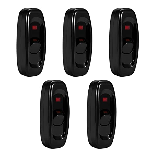 XIASABA Schnurzwischenschalter Inline Schalter Zwischenschalter Schnurschalter Geräteschalter AC 10 A Inline-EIN/AUS-Tisch-Schreibtischlampen-Kabelkabelschalter mit LED-Anzeige von XIASABA