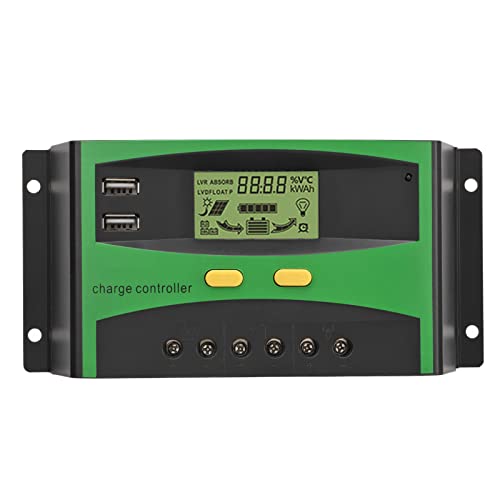 XIASABA Solar Ladung Controller mit automatischer Erkennung und LCD -Bildschirm Aktuelle Anzeige intelligenter Solarregler für 12 V- und 24 -V -Systeme mit 30A -Kapazität (60a-12V/24V) von XIASABA