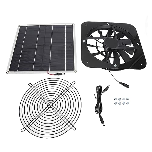 XIASABA Solar Panel Lüfterkit: Solarabluftlüfter 100W Solar angetrieben (Schwarz) von XIASABA
