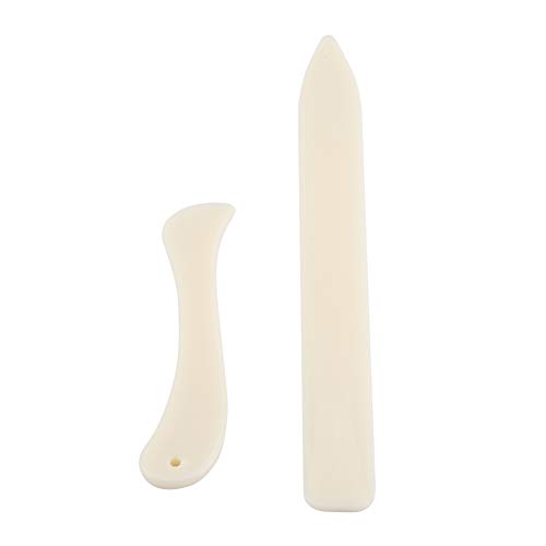 XIASABA White Bone Ordner Papier Creaser Tool Scoring Falten -Faltfalt S 2pcs Set Qualität robuster haltbarer, spitzer Kopf Easy Colresing bequem, um präzise flexible Steuerung von XIASABA