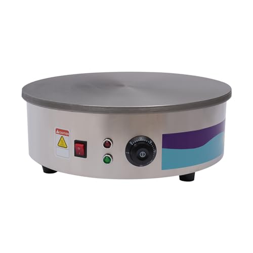 Crepes Maker Crepes Platte,Elektrische Crepe Maker, Crepe Maker mit Spreader & Spatula,17,7 Zoll,3 kW,50-300 ℃,Silber,DIY-Spaß,Zuhause,Bäckerei,Snackbar von XIAYUHE