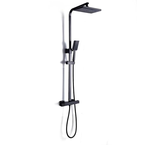 Duschsystem Regendusche,Duschset mit Thermostat,18x27cm Duschkopf,360° Drehbarer Duschkopf,Regendusche Set,Einstellbar Handbrausehalter und Duschstange Duschsystem Regendusche,Duschset mit Thermostat,18x27cm Duschkopf,360° Drehbarer Duschkopf,Regendusche Set,Einstellbar Handbrausehalter und Duschstange von XIAYUHE