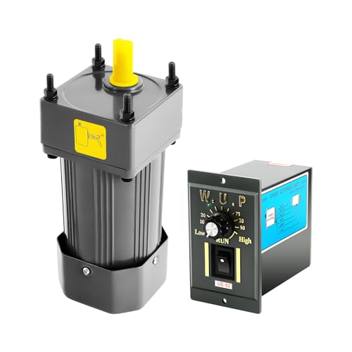Getriebemotor Elektromotor,220V Getriebemotor mit Drehzahlregler 0-90r/min,90-1350r/min,IP54,Hohe Drehmomente Einstellbarer Elektromotor für Industrie（90W 5K） von XIAYUHE