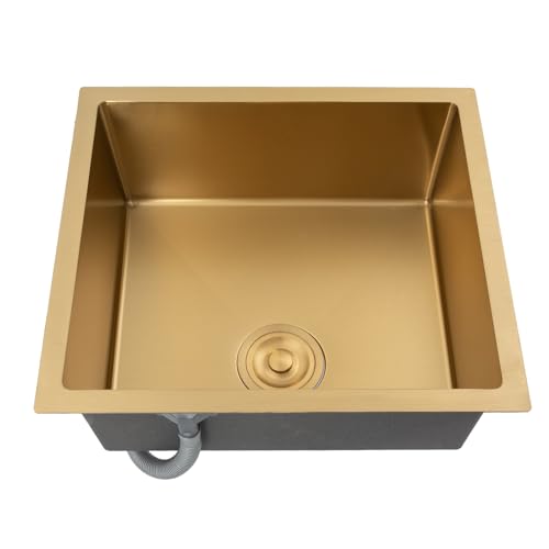 Küchenspüle 50 x 45 cm Edelstahl Spüle,mit Abflussfilter,Filterkorb-Kit,Kondensationsbeschichtung,Hohes Überlaufloch,Gold,Küchen, Bars, Mittelinseln, Balkone Küchenspüle 50 x 45 cm Edelstahl Spüle,mit Abflussfilter,Filterkorb-Kit,Kondensationsbeschichtung,Hohes Überlaufloch,Gold,Küchen, Bars, Mittelinseln, Balkone von XIAYUHE