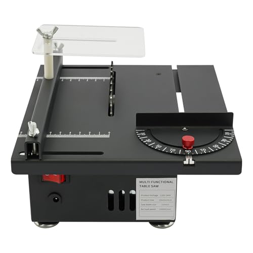 Mini Tischkreissäge mit 4 Klingen,200W 7-GängeTischkreissägen 10000 r/min,33mm Schnitttiefe,Multifunktions-Tischsäge,0-90° Schneiden,DIY Handwerk, Schnitzerei von XIAYUHE