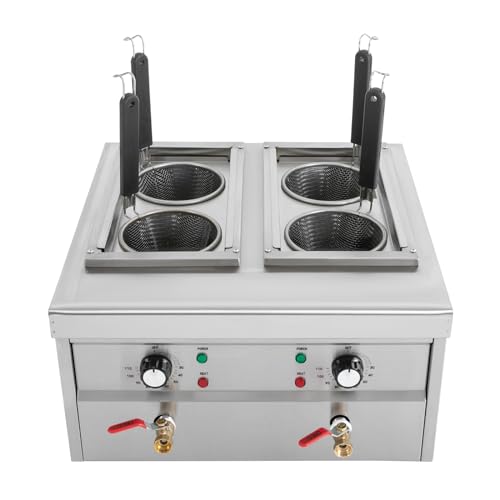 Nudelkocher Elektrischer Nudelkocher,2 * 2KW Bequeme Nudelkochmaschine mit 4 Siebkörbe,220V,4-Loch-Design,Nennkapazität 2 * 9L,Temperatureinstellbar 30-110°C Nudelkocher Elektrischer Nudelkocher,2 * 2KW Bequeme Nudelkochmaschine mit 4 Siebkörbe,220V,4-Loch-Design,Nennkapazität 2 * 9L,Temperatureinstellbar 30-110°C von XIAYUHE