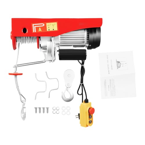 Seilwinde Elektrische Motorwinde,1600W Motorwinde,Elektrische Hebebühne 100% reines Kupfer Motor,12 m 500kg Einzelseil-Hubhöhe,6m 1000kg Doppelseil-Hubhöhe von XIAYUHE