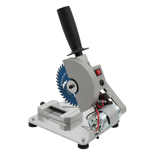 Tischkreissäge Manuelle Kappsäge,96W 9000rpm Tragbare Mini Tischsäge,Verstellbarer Winkel 0-45°,Schnittbreite 4cm,Schnitttiefe 2.9cm,2 Arten von Sägeblätter von XIAYUHE