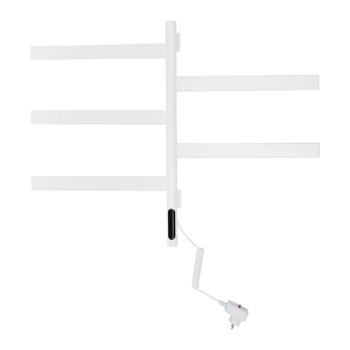XIAYUHE Handtuchheizkörper Elektrisch Rotierender Handtuchhalter,120W Elektrischer Handtuchtrockner mit 180°-Drehung,5 Stäbe,Länge jeder Stange 41.8cm,mit Timer von XIAYUHE