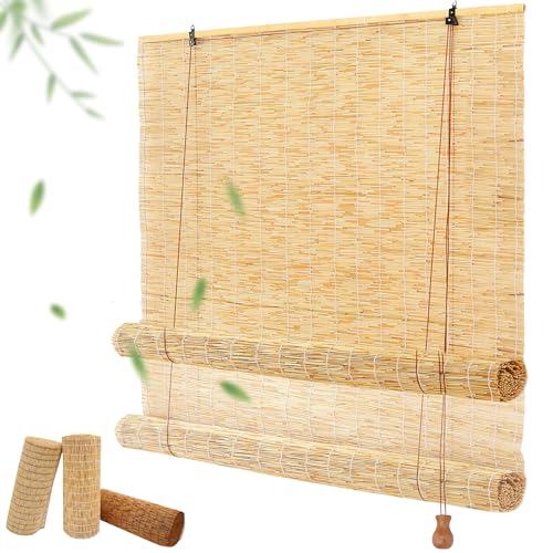 XIBANY Bambusrollo Wetterfest Aussen Natur Bambus Rollo Für Aussenbereich Balkon, Fenster Raffrollos 55 70 80 95 100 110 120 145 160 183cm Breite Sonnenschutz UV-Block Trennwand Sichtschutz Rollo XIBANY Bambusrollo Wetterfest Aussen Natur Bambus Rollo Für Aussenbereich Balkon, Fenster Raffrollos 55 70 80 95 100 110 120 145 160 183cm Breite Sonnenschutz UV-Block Trennwand Sichtschutz Rollo von XIBANY