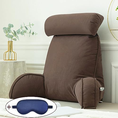 XIBANY Ergonomisches Lesekissen,Dekokissen Fernsehkissen Rückenkissen mit Nackenrolle,ideal als Lesekissen für Bett,Rückenkissen Bett und Reflux Kissen Erwachsene,75×40×50 cm/29,53×15,75×19,69 Zoll von XIBANY