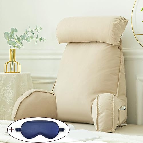 XIBANY Ergonomisches Lesekissen,Dekokissen Fernsehkissen Rückenkissen mit Nackenrolle,ideal als Lesekissen für Bett,Rückenkissen Bett und Reflux Kissen Erwachsene,75×40×50 cm/29,53×15,75×19,69 Zoll von XIBANY