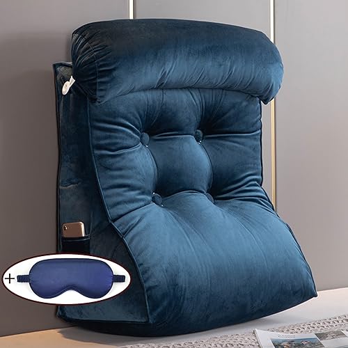 XIBANY Ergonomisches Rückenlehne Kopfkissen Lesekissen,Keilkissen ideal als Lesekissen für Bett,Abnehmbares Mehrzweckkissen Rückenkissen zum Sitzen im Bett,Lesen,Spielen,Fernsehen von XIBANY