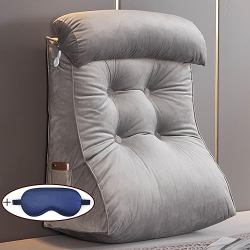 XIBANY Lesekissen,Rückenkissen,Keilkissen,für Bett und Sofa,Ergonomisches Rückenlehne Kopfkissen,mit Waschbaren Bezug,Ideal als Rückenstütze Beim Lesen oder für Videospiele von XIBANY