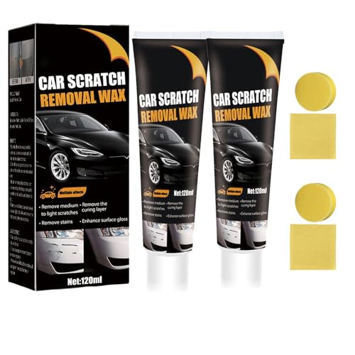 2025 New Scratch Remover for Vehicles, Car Scratch Repair Paste, Car Scratch Remover, Car Scratch Remover Kit with Wipe Sponge for Car Vehicles Deep Scratches (2pcs) von XIBHDN