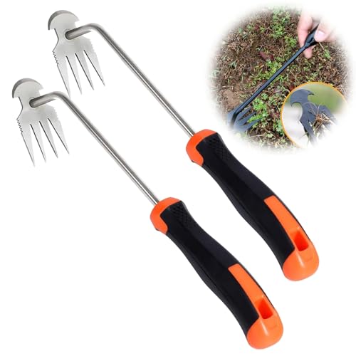 Everglowly Weeder, Weed Pulling Tool with Long Handle,Dual Purpose Manual Weeder Tool, for Gardening Backyard Farm Planting & Uprooting (2PCS) von XIBHDN