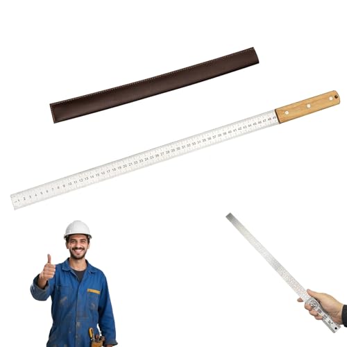 Heavy Duty Ruler Self Defense, Heavy Duty Ruler, Stainless Steel 20 Inch Metal Rulers, Self Defense Rulers Metal Kit - Straight Edge for Architects with Inch/Metric Table (B-Thickness 5 mm) von XIBHDN