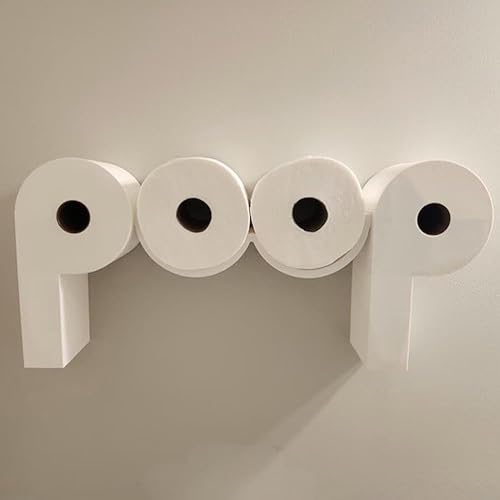 Poop Toilet Paper Holder Shelf, Poop Toilet Paper Holder, Easy to Install, Practical and Fun, Saves Space, Humorous Poop Sign Bathroom (1pcs) von XIBHDN