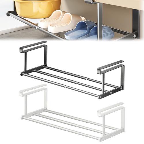 XIBHDN Slimdescent Cabinet Telescopic Shelf Shoes, Slimdescent Expandable Shoe Rack Organizer, Adjustable Shoes Rack, Multifunctional Cabinet Telescopic Shelf (2pcs-Mix) von XIBHDN