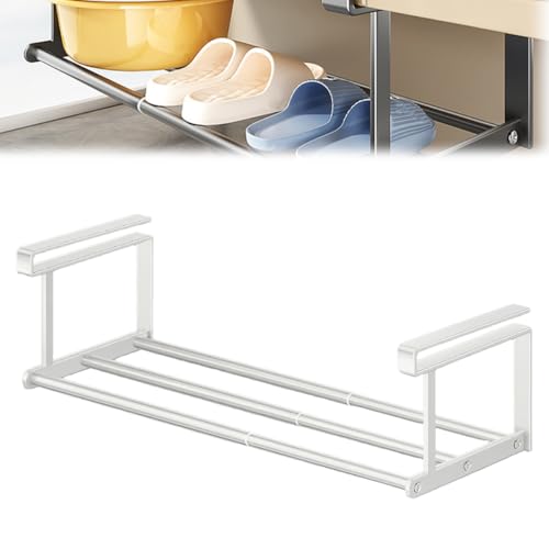 XIBHDN Slimdescent Cabinet Telescopic Shelf Shoes, Slimdescent Expandable Shoe Rack Organizer, Adjustable Shoes Rack, Multifunctional Cabinet Telescopic Shelf (White/19.7-35.4in) von XIBHDN
