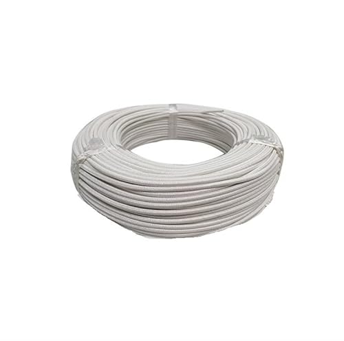 XIBIO 2M Hitzebeständiges 300°C Glasfasergeflochtenes Silikonharz Hochtemperaturbeständiger Silikondraht Flammhemmend Isoliertes Kabel 1St (Color : White, Size : 0.3mm22AWG) von XIBIO