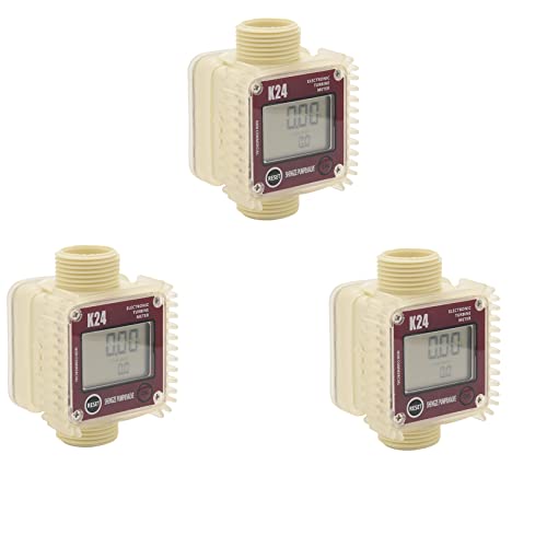 XIDIT 3 x K24 Turbinen-Digital-Öl-Kraftstoff-Durchflussmesser für Chemikalien, flüssiges Wasser von XIDIT
