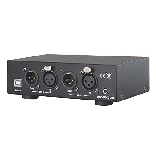 XIDIT USB Dual Mixed Output Phantom Power Supply 48V Audio Interface Metal for Condensator Microphones Music Recording Equipment von XIDIT