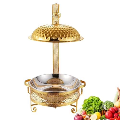 8-Liter-Esskocher mit Hängedeckel, goldenes Chafing Dish-Buffet-Set mit abnehmbarer Abdeckung und Halterung for den Gastronomiebereich 8-Liter-Esskocher mit Hängedeckel, goldenes Chafing Dish-Buffet-Set mit abnehmbarer Abdeckung und Halterung for den Gastronomiebereich von XIEHEMAO