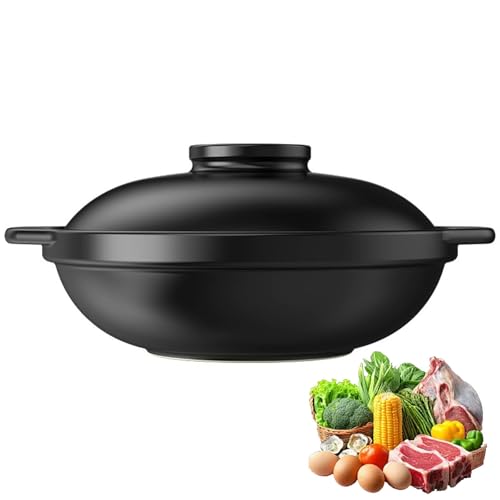 Quart-Keramik-Auflaufform, Auflaufform Mit Deckel For Das Abendessen, Tiefe Auflaufformen, Kochgeschirr-Set, Reaktive Glasur(1.0L) von XIEHEMAO