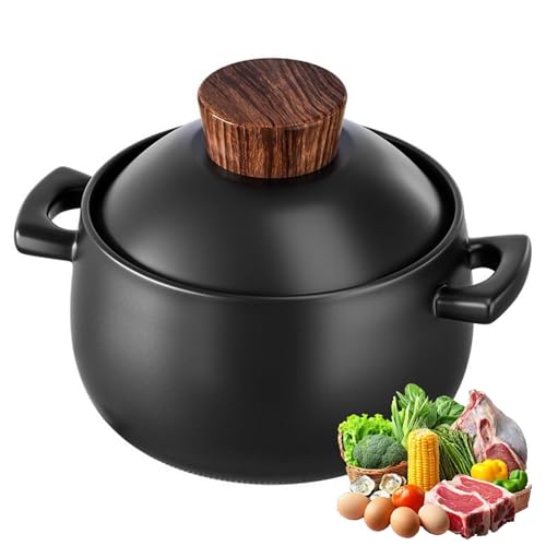 Quart-Keramik-Auflaufform, emaillierter Schmortopf aus Gusseisen, robuste Auflaufform und Schmorpfanne for Servieren von Suppenterrine, Suppentopf for Suppe, Reis(2.5L) von XIEHEMAO
