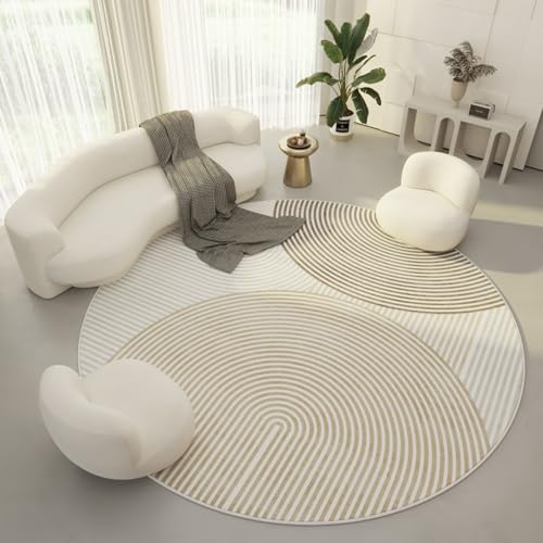 XIEHEMAO Runde Teppiche, geometrisch, weicher runder Teppich, Teppiche for Wohnzimmer, Rutschfester, waschbarer Teppich, Bodenteppich for Schlafzimmer, Dekoration for Holzböden zu Hause(200x200cm) von XIEHEMAO