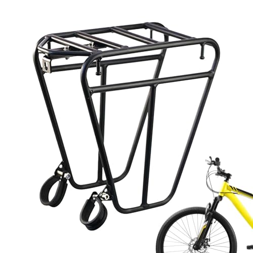 Mountainbike-Vorderradgepäckträger, Gepäckablagen aus Aluminiumlegierung, Tragen von Metalltaschen für Gepäckträger, Fahrrad-Vorderradgabelgepäckträger, Fahrradeinkauf, Leichtgewichtiger von XIEHUANGJIYI