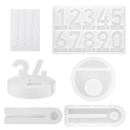 3 Stück Silikonform Gießformen (1 Stück Silikonform Zahlen + 2 Stück Silikonform Kerzenhalter) Silikonformen für Gips, Gießformen Silikon für Feste und Geburtstagsfeiern von XIEJ