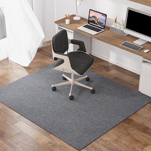 XIEMINLE Bürostuhl-Unterlage, rutschfeste Stuhlmatte, Bürostuhlteppich, Computer-Schreibtisch-Bodenmatte für Zuhause, Büro, Spielzimmer, Stuhlrollmatte, Bodenschutzmatte (150 x 180 cm, Grau) von XIEMINLE