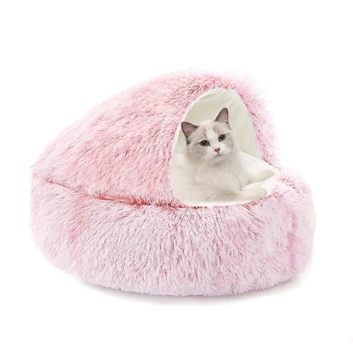 Donut-Katzenbett, beruhigend, Anti-Angst, kleine Katzenhöhle, weiches Haustierbett, Höhle, flauschiges Haustiernest, rundes Kätzchenhaus mit rutschfester Unterseite, für Welpen und Kätzchen, 50 x 50 x Donut-Katzenbett, beruhigend, Anti-Angst, kleine Katzenhöhle, weiches Haustierbett, Höhle, flauschiges Haustiernest, rundes Kätzchenhaus mit rutschfester Unterseite, für Welpen und Kätzchen, 50 x 50 x von XIEMINLE