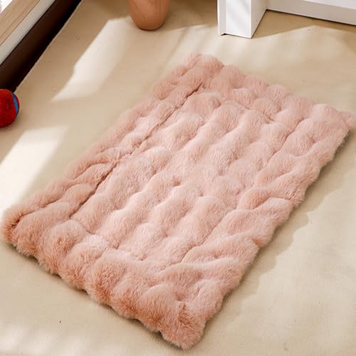 Hundebett, Plüsch-Hundematte, maschinenwaschbar, Welpenmatratze, weiche Kistenunterlage für Welpen, warmes Haustierbett, Decke, Anti-Angstkissen, Kissen mit rutschfester Unterseite (50 x 40 x 3 cm von XIEMINLE
