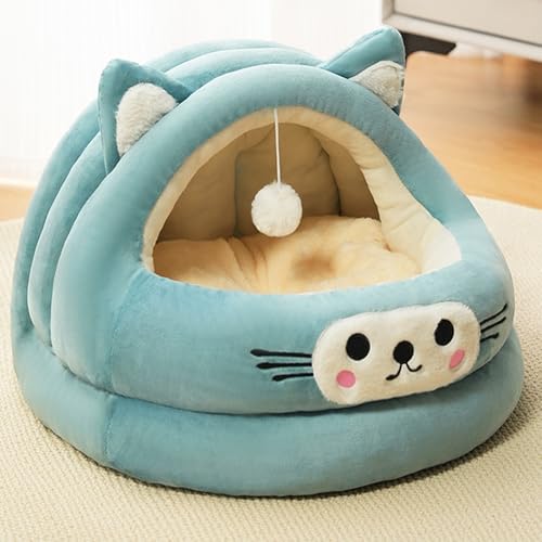 Hundebett für den Innenbereich, flauschige Haustierhöhle für Welpen und Kätzchen, niedliches Hundehaus, beruhigendes Haustierbett, warmes Welpennest, Plüsch-Katzenhöhle mit abnehmbarem, waschbarem Hundebett für den Innenbereich, flauschige Haustierhöhle für Welpen und Kätzchen, niedliches Hundehaus, beruhigendes Haustierbett, warmes Welpennest, Plüsch-Katzenhöhle mit abnehmbarem, waschbarem von XIEMINLE