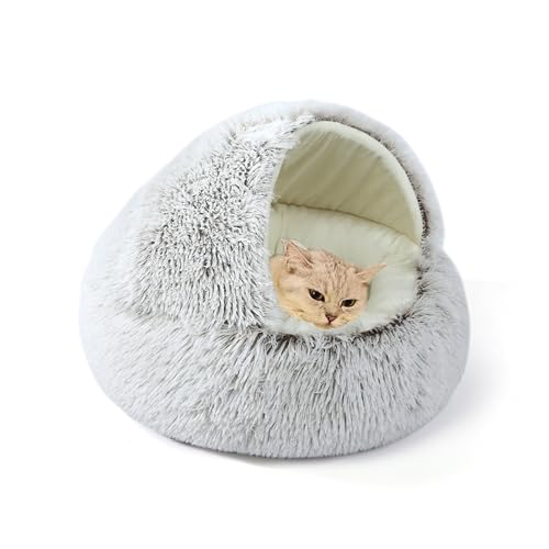 Katzenbett, flauschig, Donut-Katzenhöhle, Plüsch, Anti-Angst, Haustierbett für Kätzchen und Welpen, mit Kapuze, Schlafhöhle, gemütlich, kleines Kätzchennest mit rutschfester Unterseite, 60 x 60 x 20 Katzenbett, flauschig, Donut-Katzenhöhle, Plüsch, Anti-Angst, Haustierbett für Kätzchen und Welpen, mit Kapuze, Schlafhöhle, gemütlich, kleines Kätzchennest mit rutschfester Unterseite, 60 x 60 x 20 von XIEMINLE
