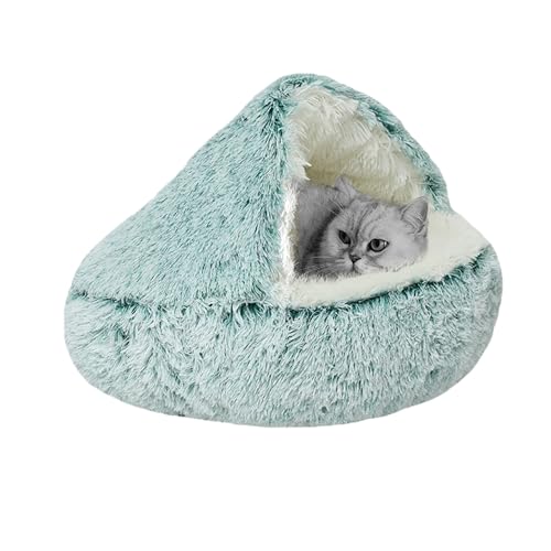 Katzenbett, flauschig, mit Kapuze, warmes Haustierbett, Höhlen, gemütliches, beruhigendes Haustier-Schlafkissen, Plüsch, Donut-Kuschelnest mit rutschfester Unterseite, für Welpen und Kätzchen, 40 x 40 Katzenbett, flauschig, mit Kapuze, warmes Haustierbett, Höhlen, gemütliches, beruhigendes Haustier-Schlafkissen, Plüsch, Donut-Kuschelnest mit rutschfester Unterseite, für Welpen und Kätzchen, 40 x 40 von XIEMINLE