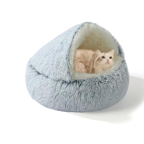 Katzenbett für den Innenbereich, mit Kapuze, Schlafhöhle, flauschig, Anti-Angst, gemütliches Kätzchenhaus, Donut-Kätzchennest, selbstwärmendes Haustierbett mit rutschfester Unterseite, 65 x 65 x 20 cm Katzenbett für den Innenbereich, mit Kapuze, Schlafhöhle, flauschig, Anti-Angst, gemütliches Kätzchenhaus, Donut-Kätzchennest, selbstwärmendes Haustierbett mit rutschfester Unterseite, 65 x 65 x 20 cm von XIEMINLE